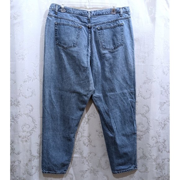 Vintage 90s High Waist Light Wash Jeans 22 Straight Leg High Rise Relaxed Fit - Picture 2 of 5